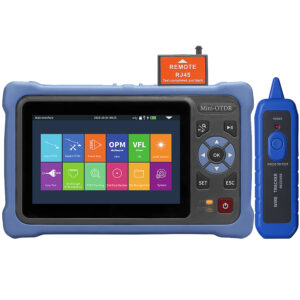12 En 1 100KM MINi OTDR 1310/1550nm 26/24dB de fibra óptica reflectómetro de pantalla táctil VFL OLS OPM evento Mapa Ethernet Cable Tester